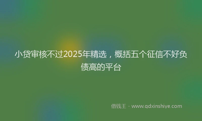 小贷审核不过2025年精选，概括五个征信不好负债高的平台