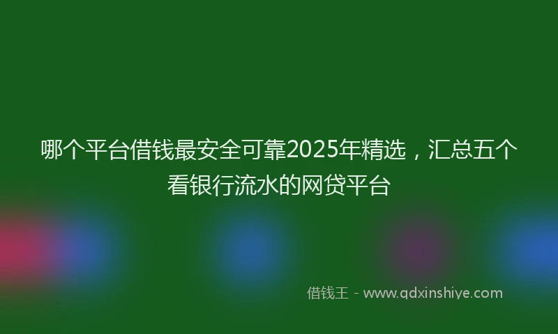 哪个平台借钱最安全可靠2025年精选，汇总五个看银行流水的网贷平台