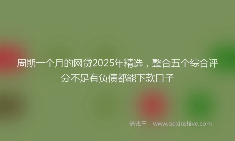 周期一个月的网贷2025年精选，整合五个综合评分不足有负债都能下款口子