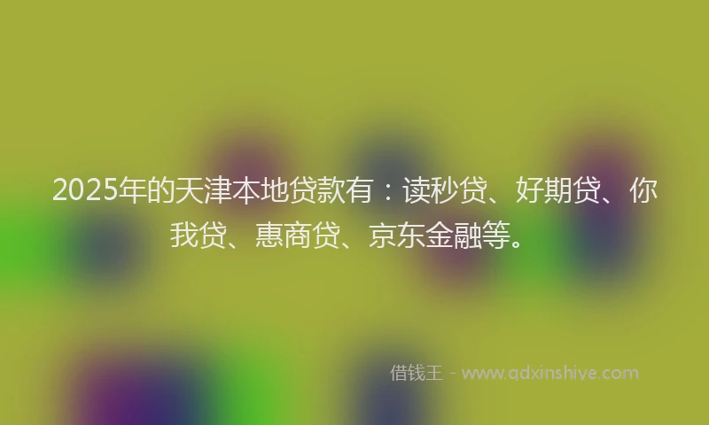 2025年的天津本地贷款有：读秒贷、好期贷、你我贷、惠商贷、京东金融等。