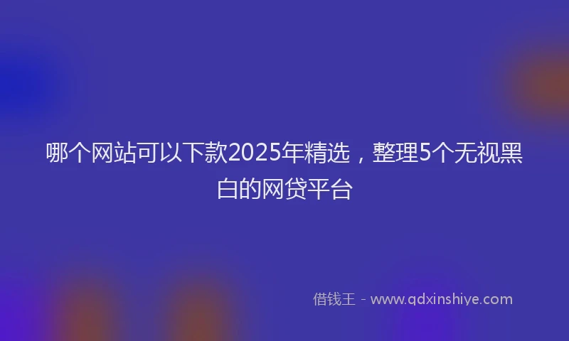 哪个网站可以下款2025年精选，整理5个无视黑白的网贷平台