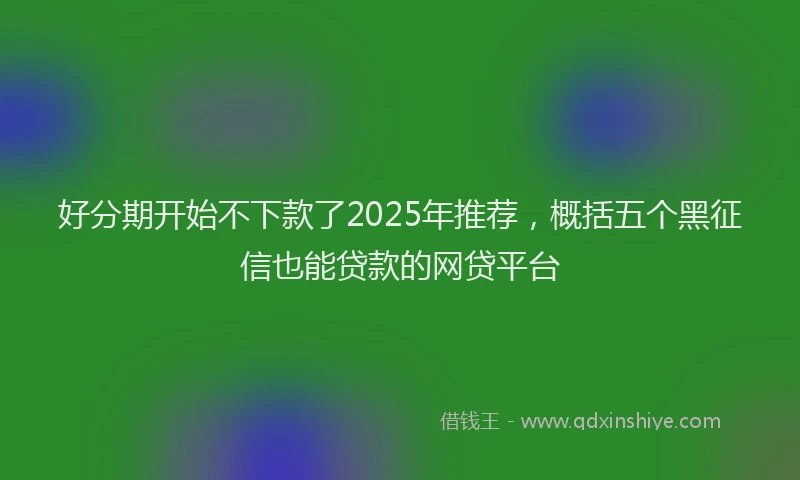 好分期开始不下款了2025年推荐，概括五个黑征信也能贷款的网贷平台