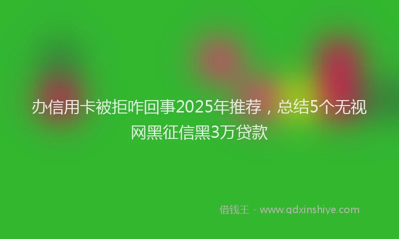 办信用卡被拒咋回事2025年推荐，总结5个无视网黑征信黑3万贷款