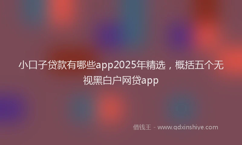小口子贷款有哪些app2025年精选，概括五个无视黑白户网贷app