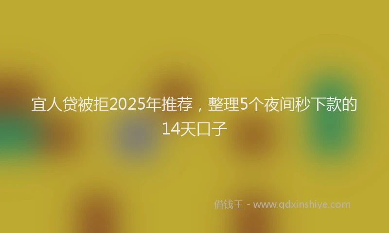 宜人贷被拒2025年推荐，整理5个夜间秒下款的14天口子