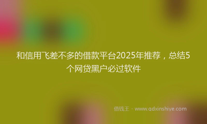 和信用飞差不多的借款平台2025年推荐，总结5个网贷黑户必过软件