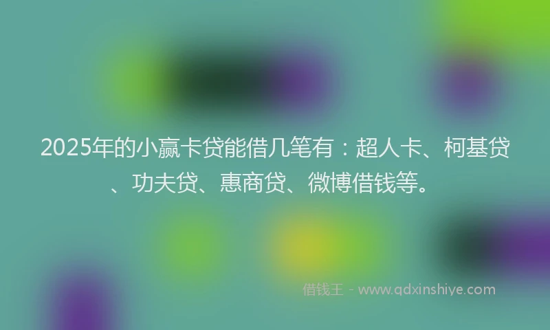 2025年的小赢卡贷能借几笔有：超人卡、柯基贷、功夫贷、惠商贷、微博借钱等。