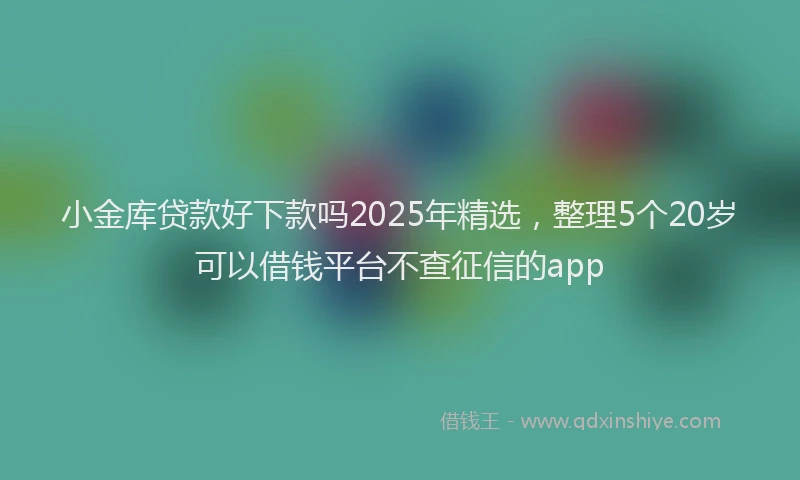 小金库贷款好下款吗2025年精选，整理5个20岁可以借钱平台不查征信的app
