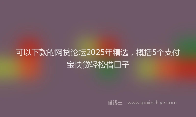 可以下款的网贷论坛2025年精选，概括5个支付宝快贷轻松借口子