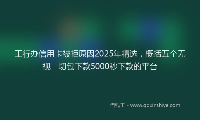 工行办信用卡被拒原因2025年精选，概括五个无视一切包下款5000秒下款的平台