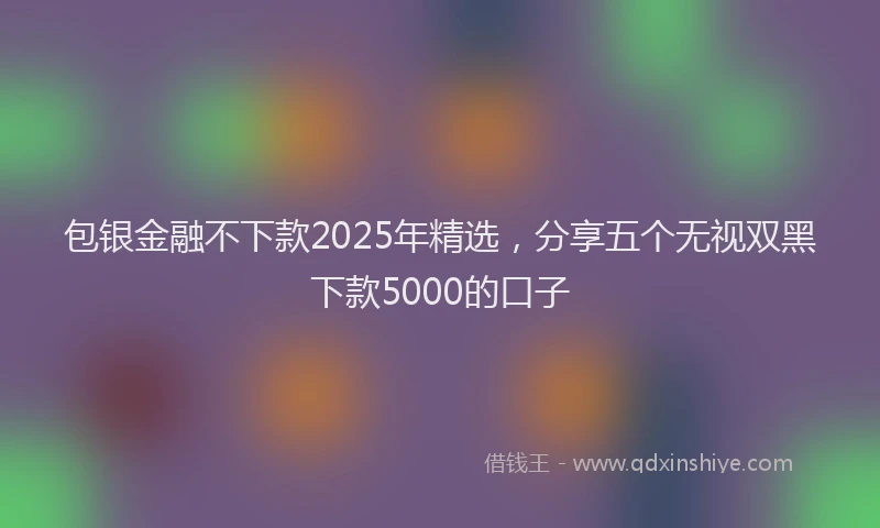包银金融不下款2025年精选，分享五个无视双黑下款5000的口子
