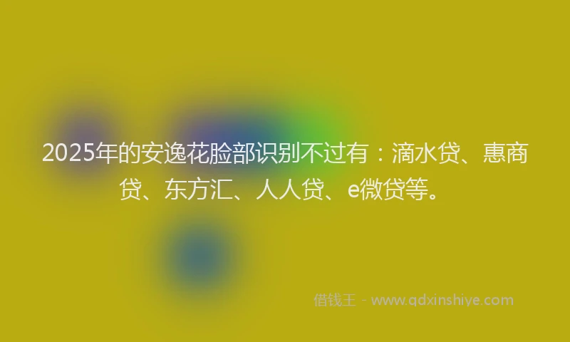 2025年的安逸花脸部识别不过有：滴水贷、惠商贷、东方汇、人人贷、e微贷等。