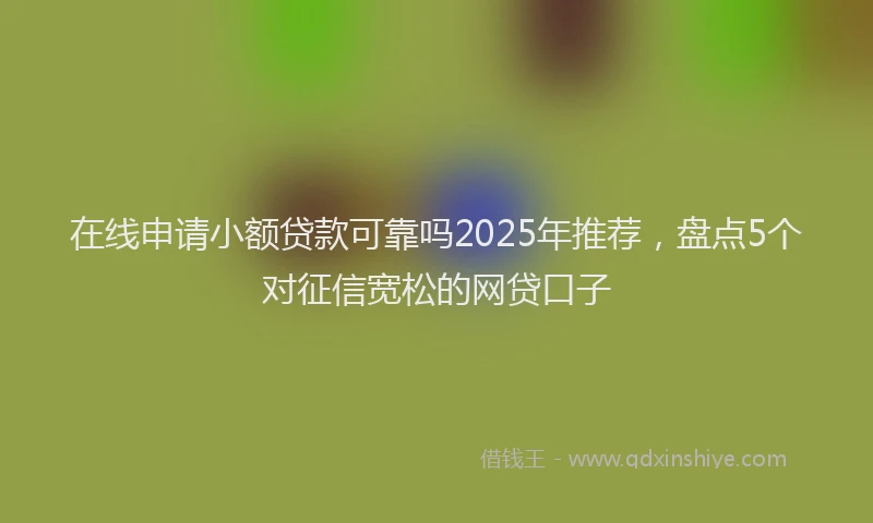 在线申请小额贷款可靠吗2025年推荐，盘点5个对征信宽松的网贷口子