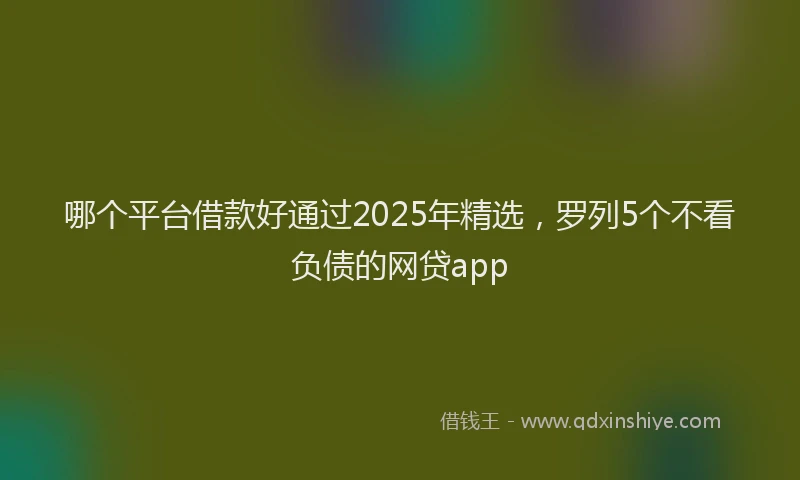 哪个平台借款好通过2025年精选，罗列5个不看负债的网贷app