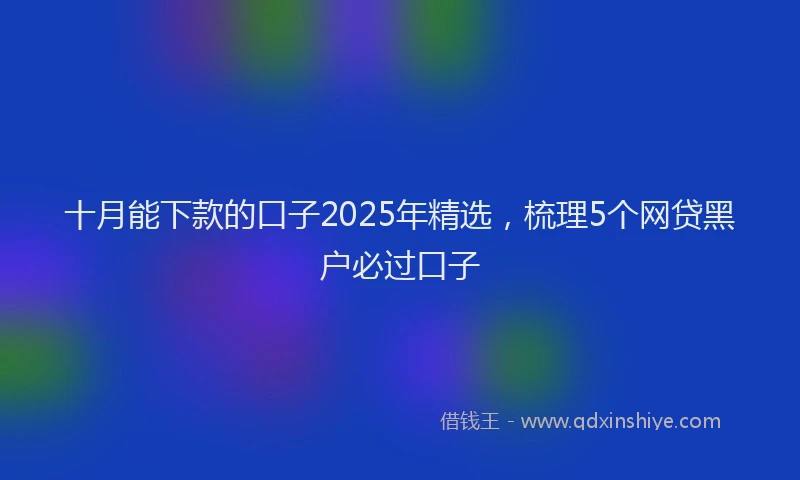 十月能下款的口子2025年精选，梳理5个网贷黑户必过口子
