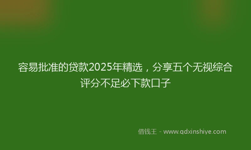 容易批准的贷款2025年精选，分享五个无视综合评分不足必下款口子