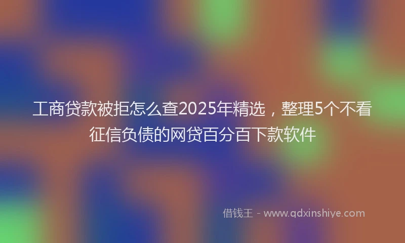 工商贷款被拒怎么查2025年精选，整理5个不看征信负债的网贷百分百下款软件