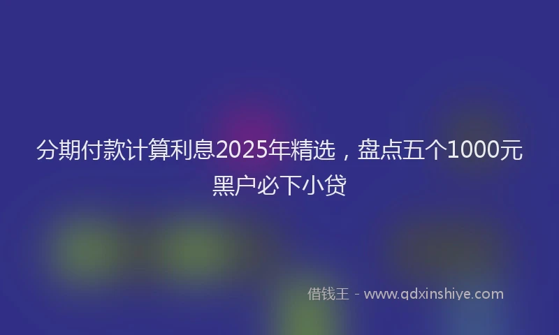 分期付款计算利息2025年精选，盘点五个1000元黑户必下小贷