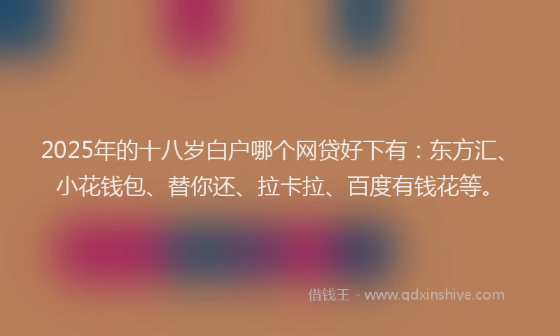 2025年的十八岁白户哪个网贷好下有：东方汇、小花钱包、替你还、拉卡拉、百度有钱花等。