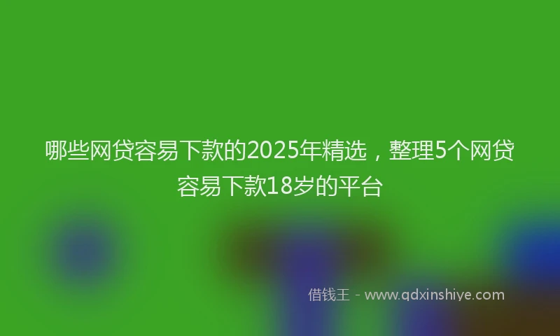 哪些网贷容易下款的2025年精选，整理5个网贷容易下款18岁的平台