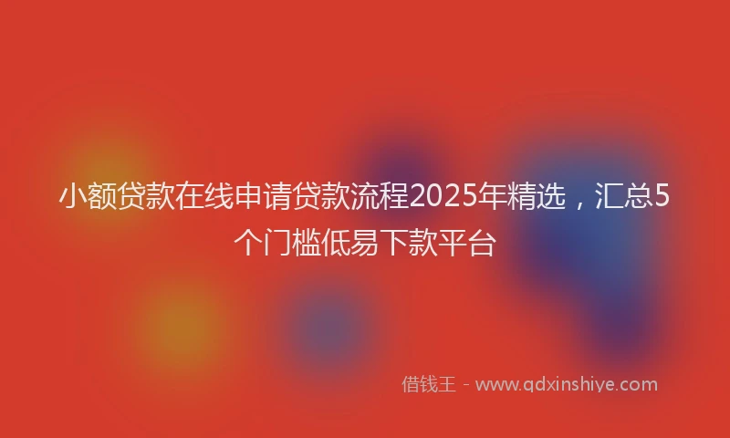 小额贷款在线申请贷款流程2025年精选，汇总5个门槛低易下款平台