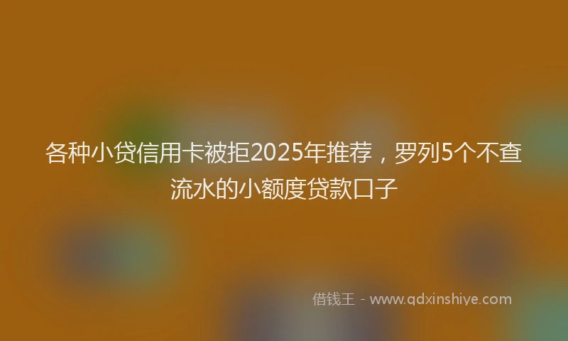 各种小贷信用卡被拒2025年推荐，罗列5个不查流水的小额度贷款口子