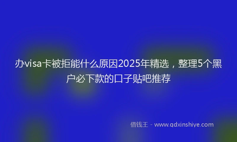办visa卡被拒能什么原因2025年精选，整理5个黑户必下款的口子贴吧推荐