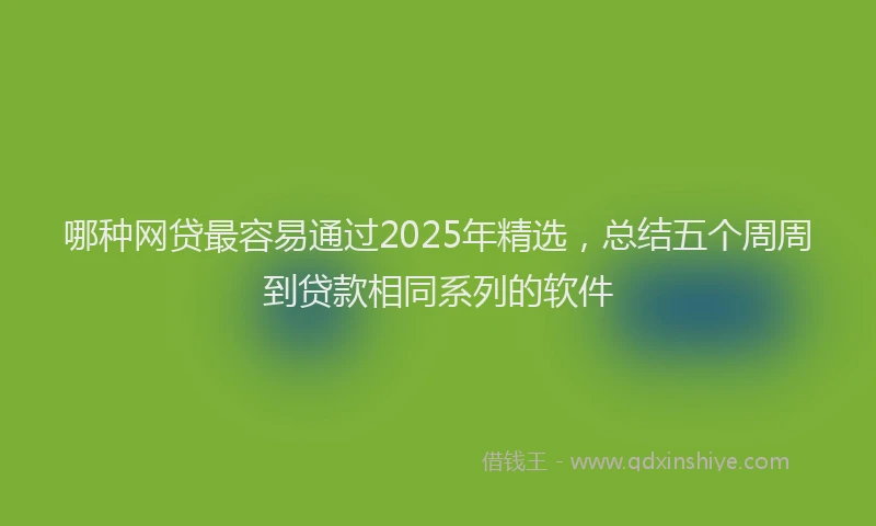 哪种网贷最容易通过2025年精选，总结五个周周到贷款相同系列的软件