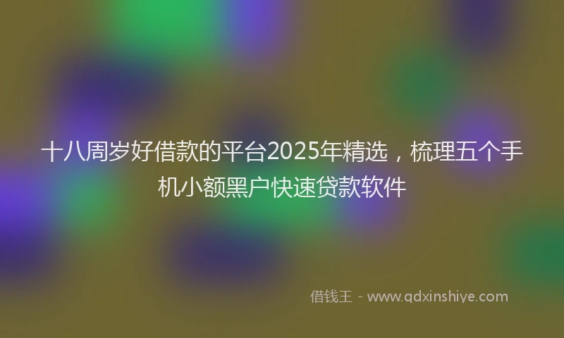 十八周岁好借款的平台2025年精选，梳理五个手机小额黑户快速贷款软件