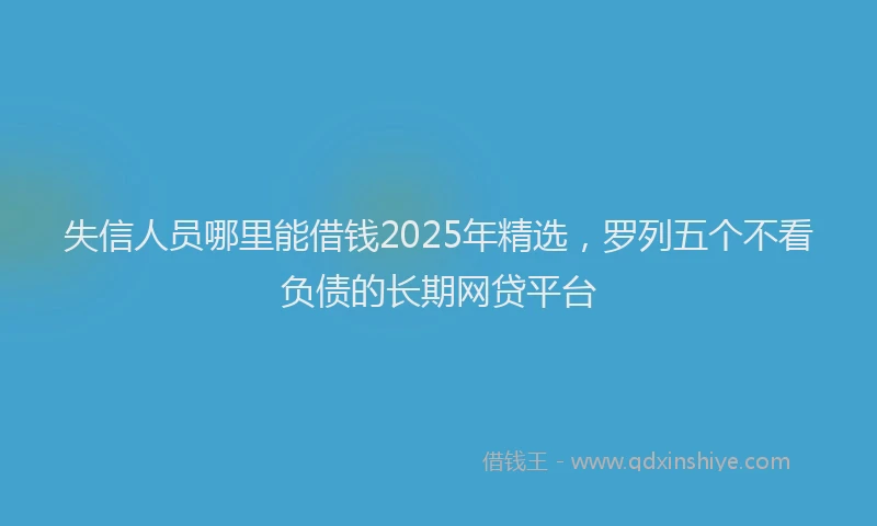 失信人员哪里能借钱2025年精选，罗列五个不看负债的长期网贷平台