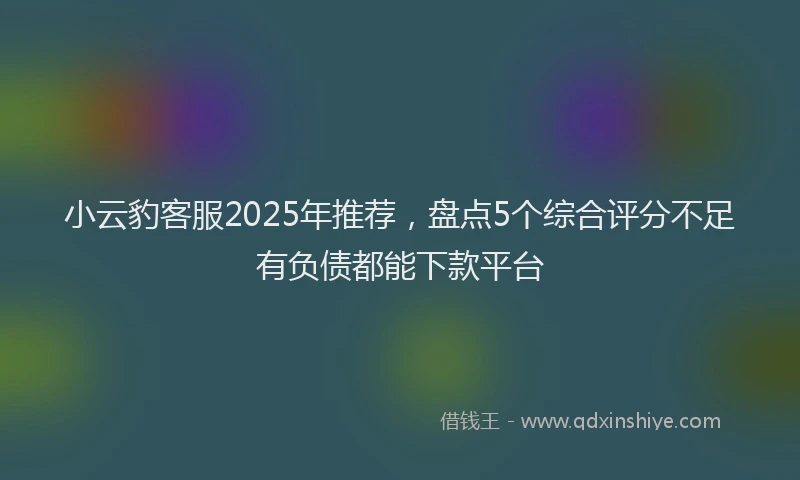 小云豹客服2025年推荐，盘点5个综合评分不足有负债都能下款平台