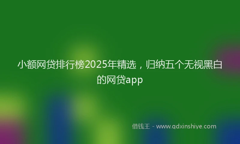 小额网贷排行榜2025年精选，归纳五个无视黑白的网贷app