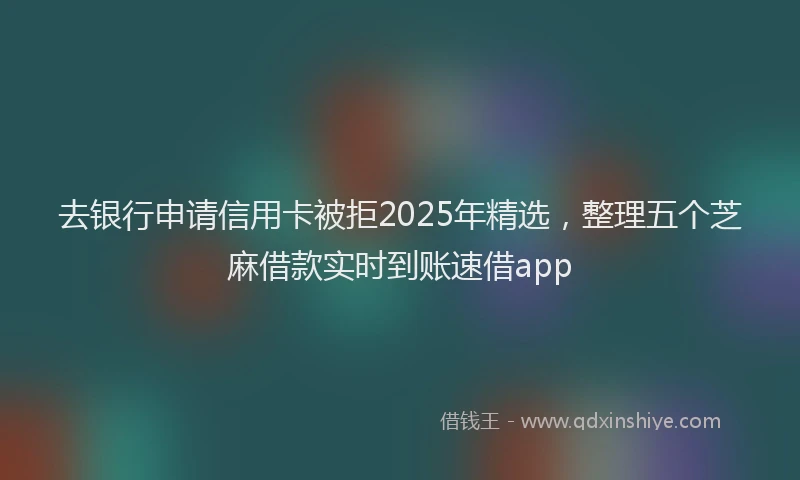 去银行申请信用卡被拒2025年精选，整理五个芝麻借款实时到账速借app