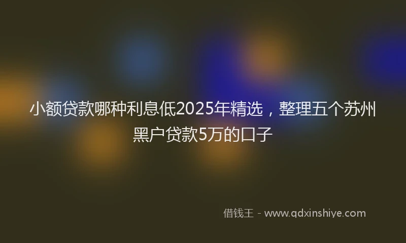 小额贷款哪种利息低2025年精选，整理五个苏州黑户贷款5万的口子