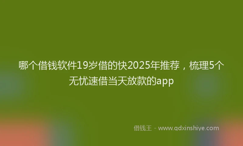 哪个借钱软件19岁借的快2025年推荐，梳理5个无忧速借当天放款的app