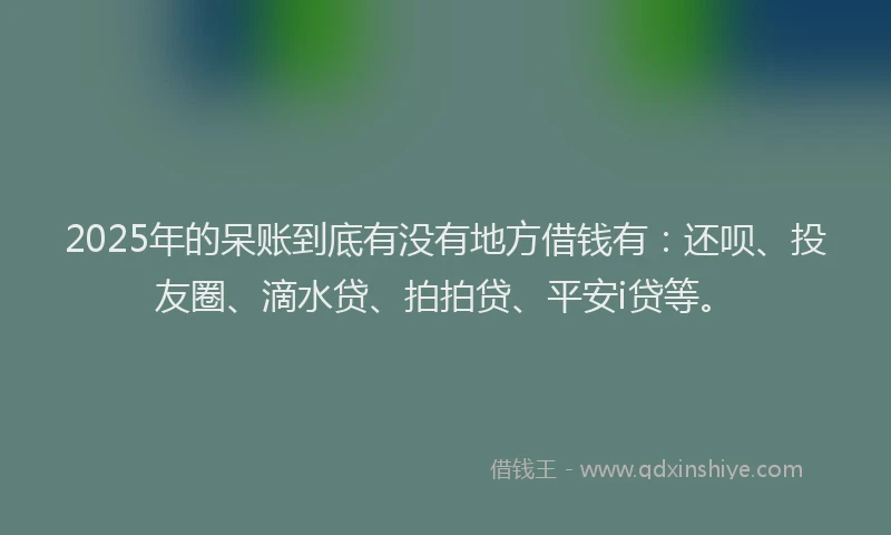 2025年的呆账到底有没有地方借钱有：还呗、投友圈、滴水贷、拍拍贷、平安i贷等。