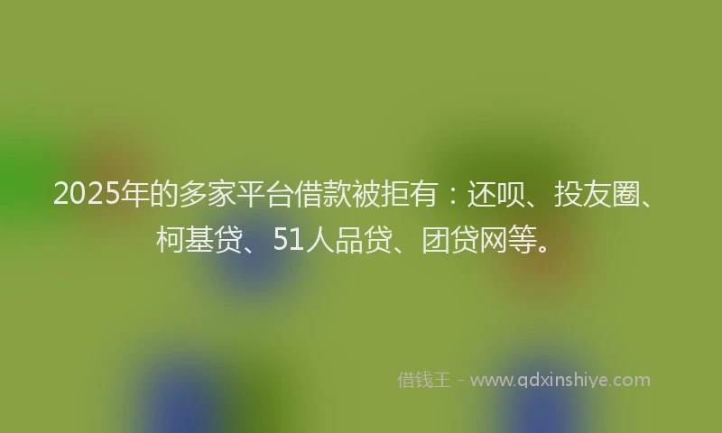 2025年的多家平台借款被拒有：还呗、投友圈、柯基贷、51人品贷、团贷网等。
