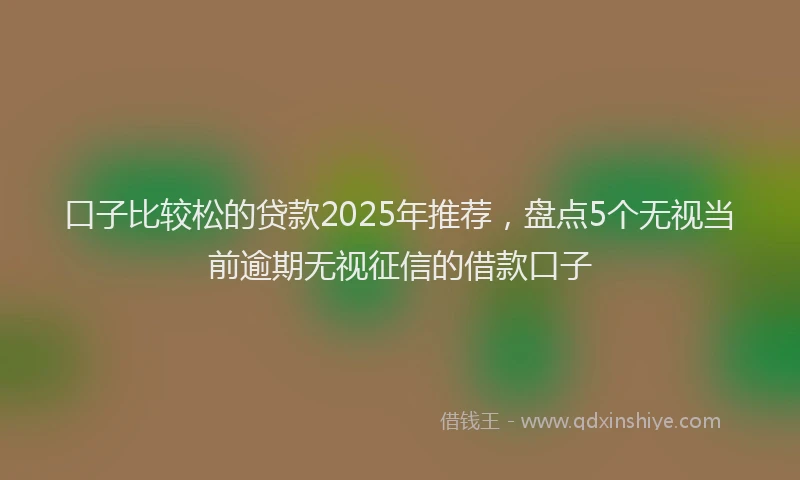 口子比较松的贷款2025年推荐，盘点5个无视当前逾期无视征信的借款口子