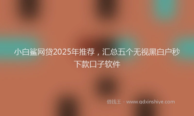 小白鲨网贷2025年推荐，汇总五个无视黑白户秒下款口子软件