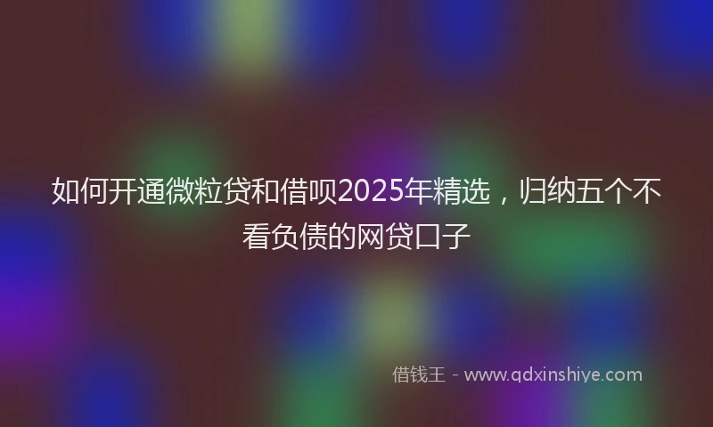如何开通微粒贷和借呗2025年精选，归纳五个不看负债的网贷口子