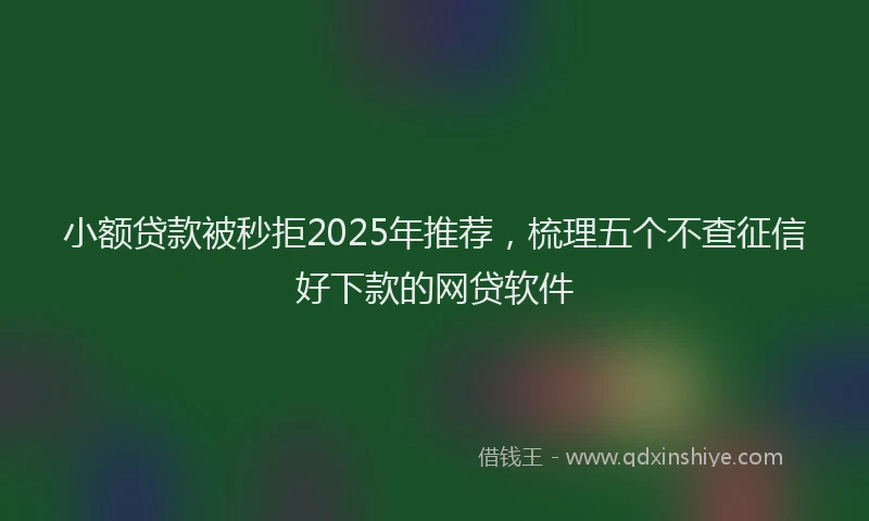 小额贷款被秒拒2025年推荐，梳理五个不查征信好下款的网贷软件