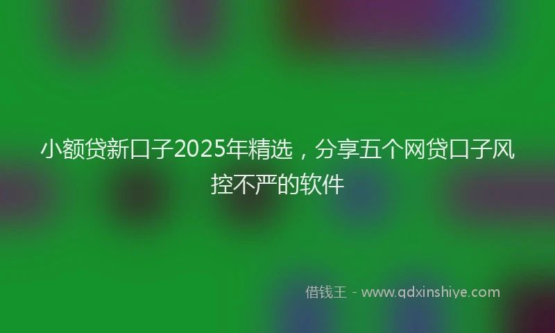 小额贷新口子2025年精选，分享五个网贷口子风控不严的软件