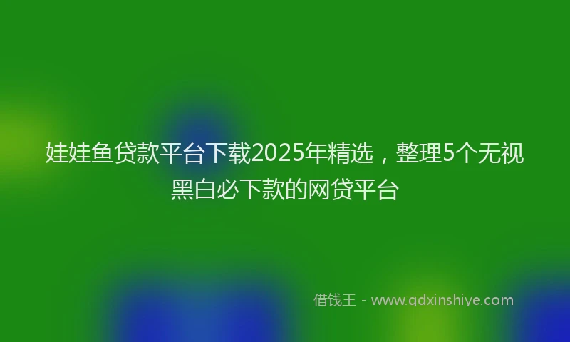 娃娃鱼贷款平台下载2025年精选，整理5个无视黑白必下款的网贷平台
