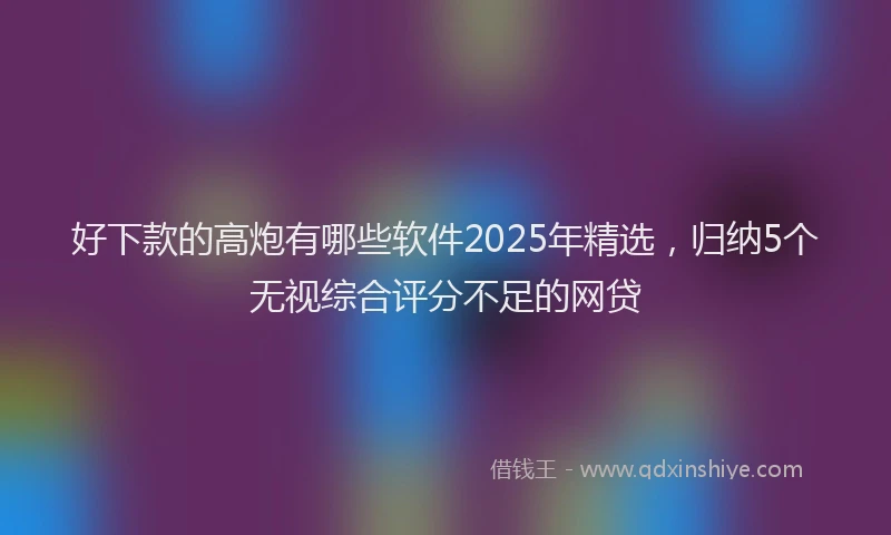 好下款的高炮有哪些软件2025年精选，归纳5个无视综合评分不足的网贷