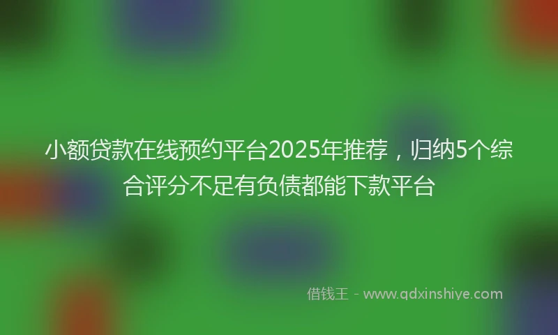 小额贷款在线预约平台2025年推荐，归纳5个综合评分不足有负债都能下款平台