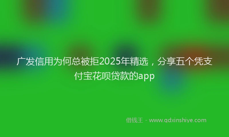 广发信用为何总被拒2025年精选，分享五个凭支付宝花呗贷款的app
