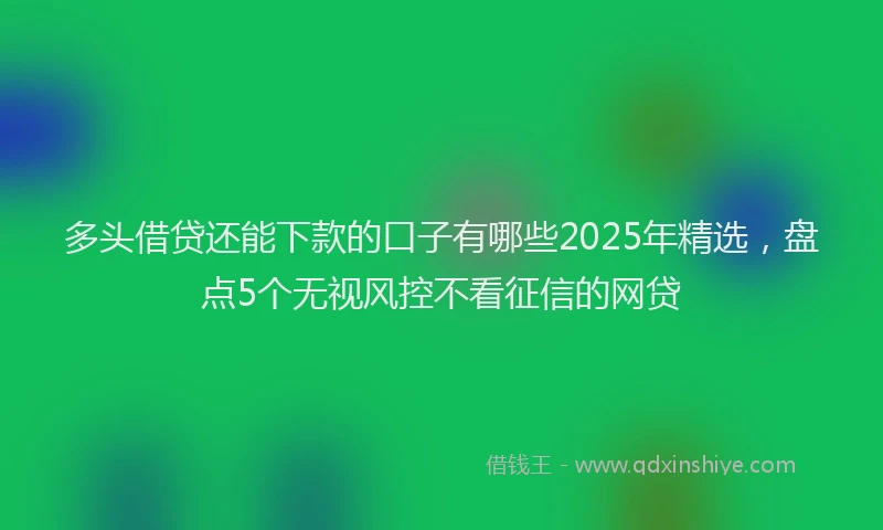 多头借贷还能下款的口子有哪些2025年精选，盘点5个无视风控不看征信的网贷