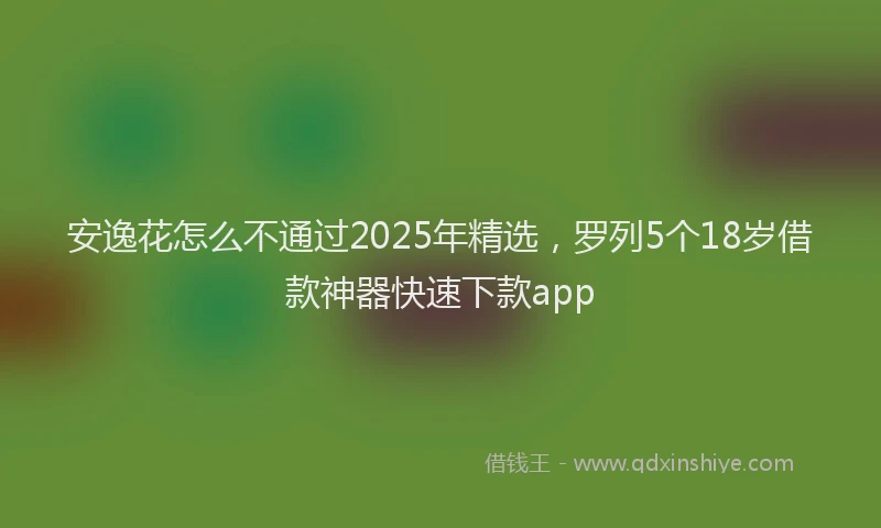 安逸花怎么不通过2025年精选，罗列5个18岁借款神器快速下款app