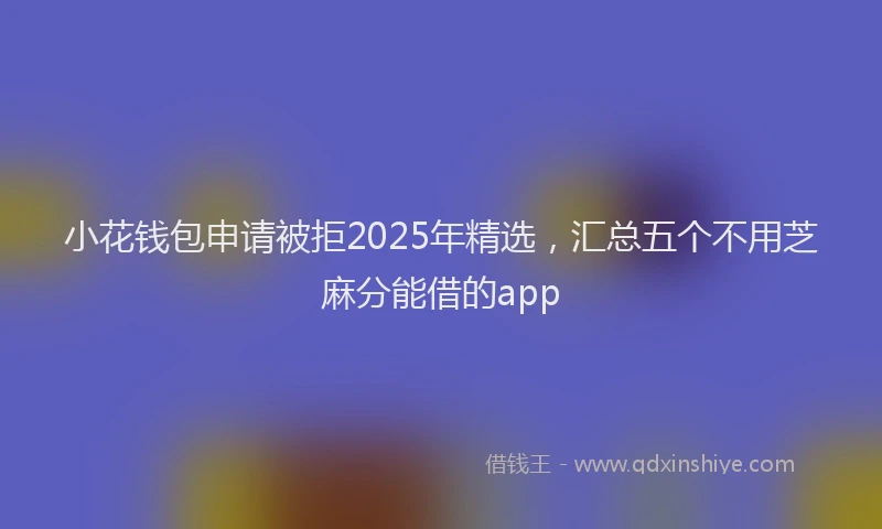 小花钱包申请被拒2025年精选，汇总五个不用芝麻分能借的app