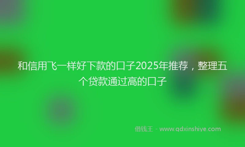 和信用飞一样好下款的口子2025年推荐，整理五个贷款通过高的口子